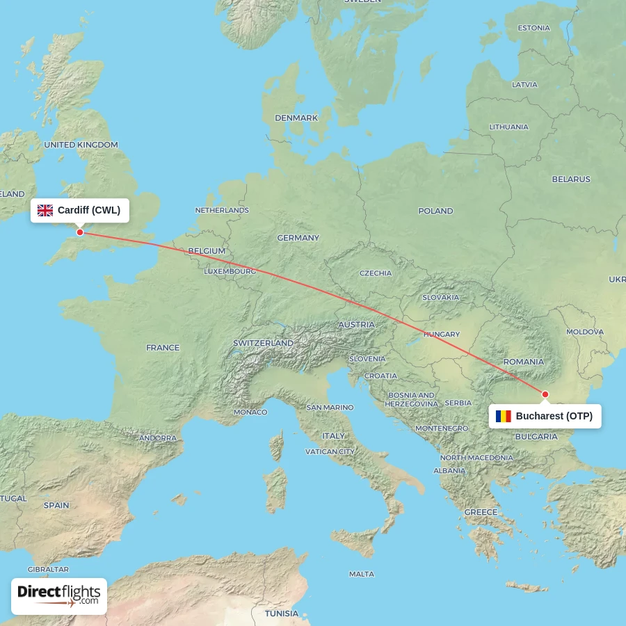 CWL - OTP route map