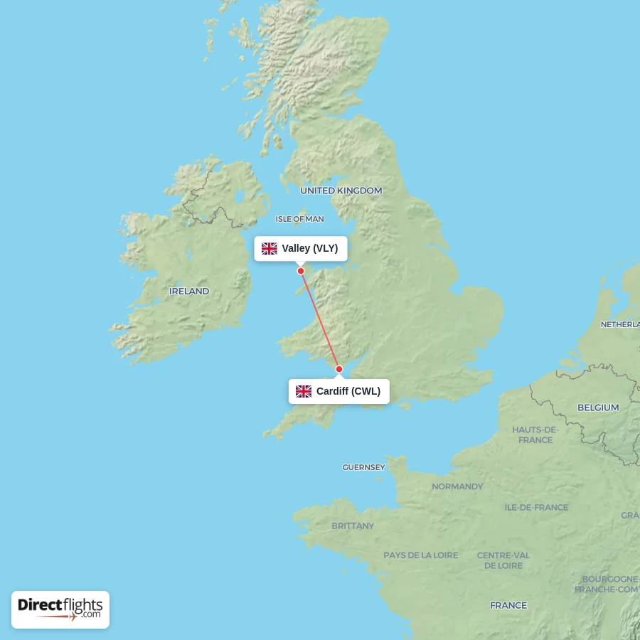 CWL - VLY route map