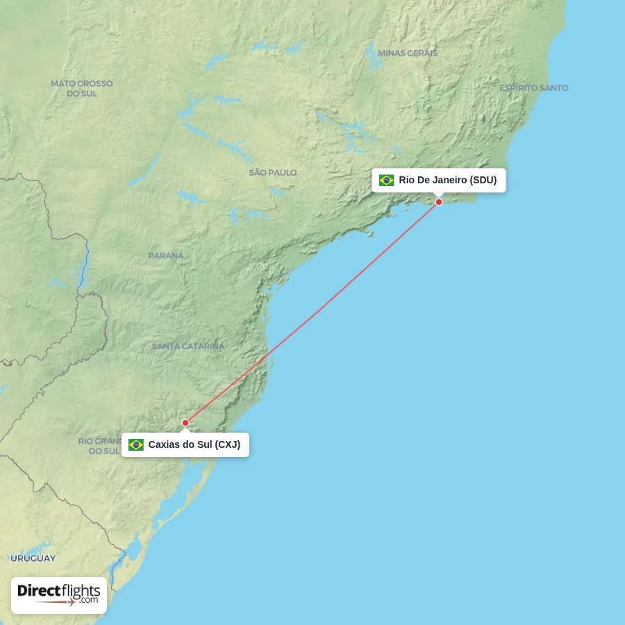 CXJ - SDU route map