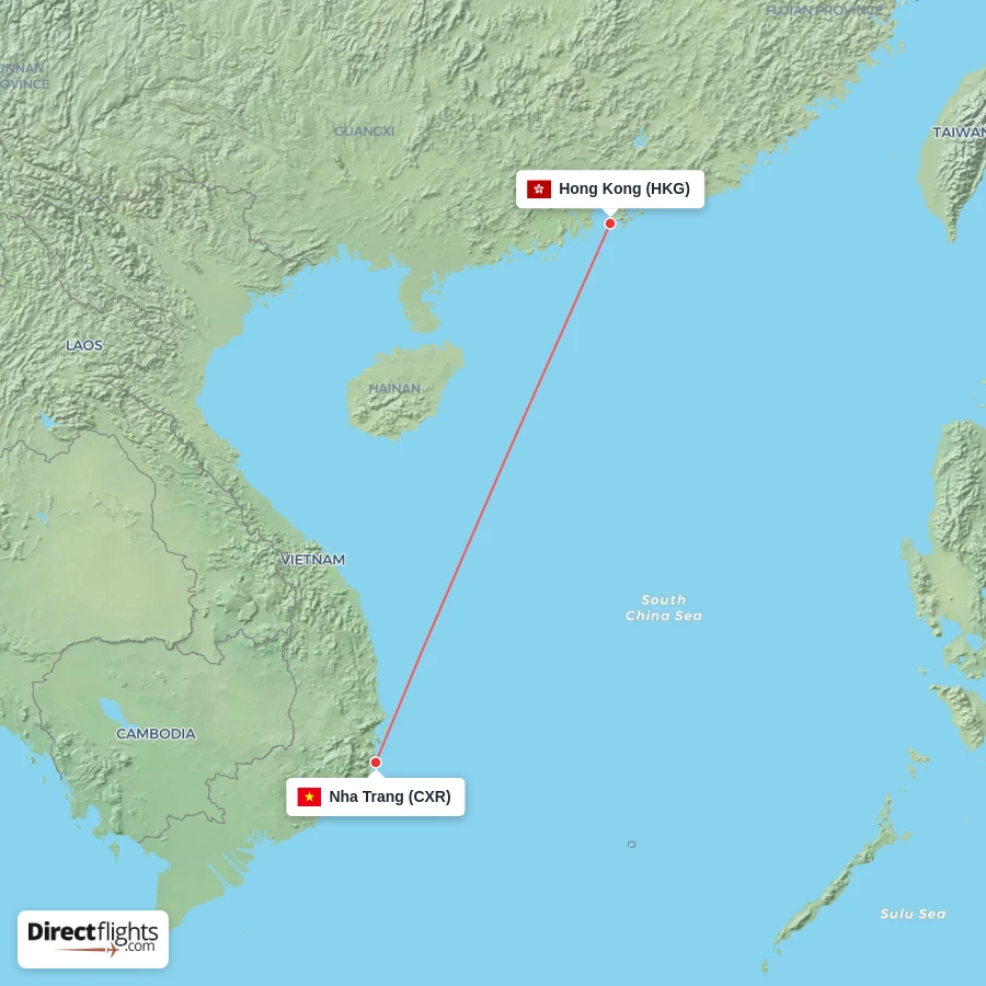 CXR - HKG route map