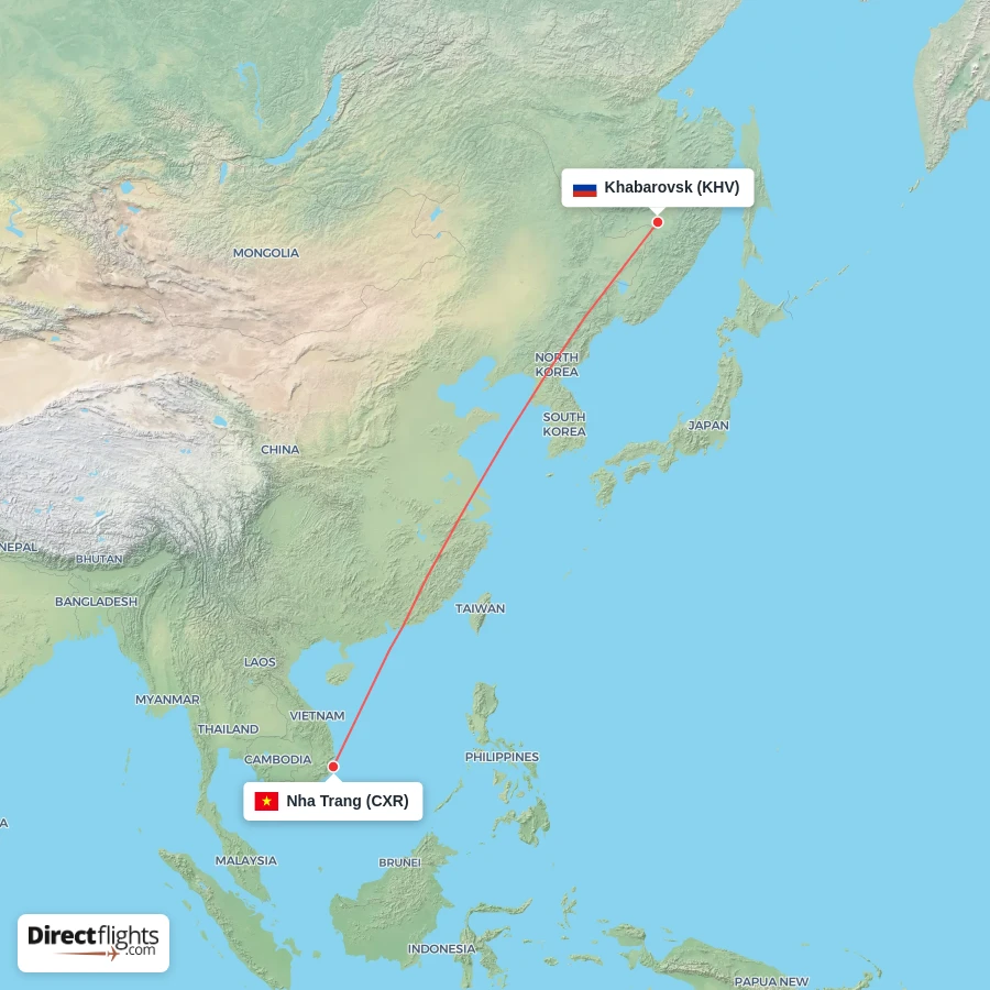 CXR - KHV route map