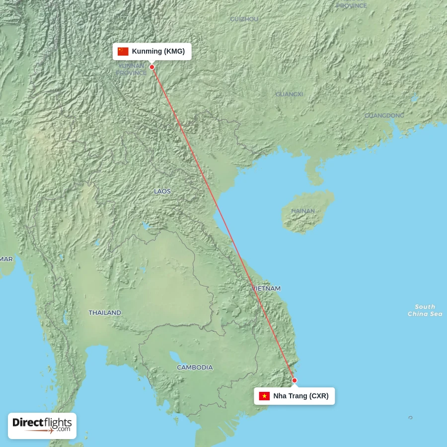 CXR - KMG route map