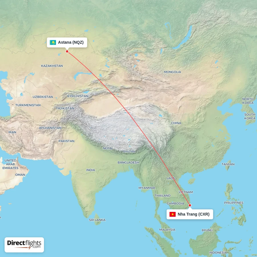 CXR - NQZ route map