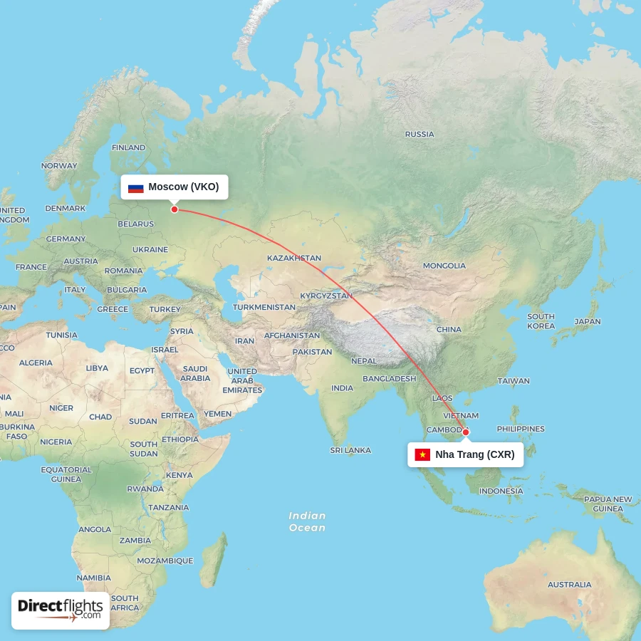 CXR - VKO route map