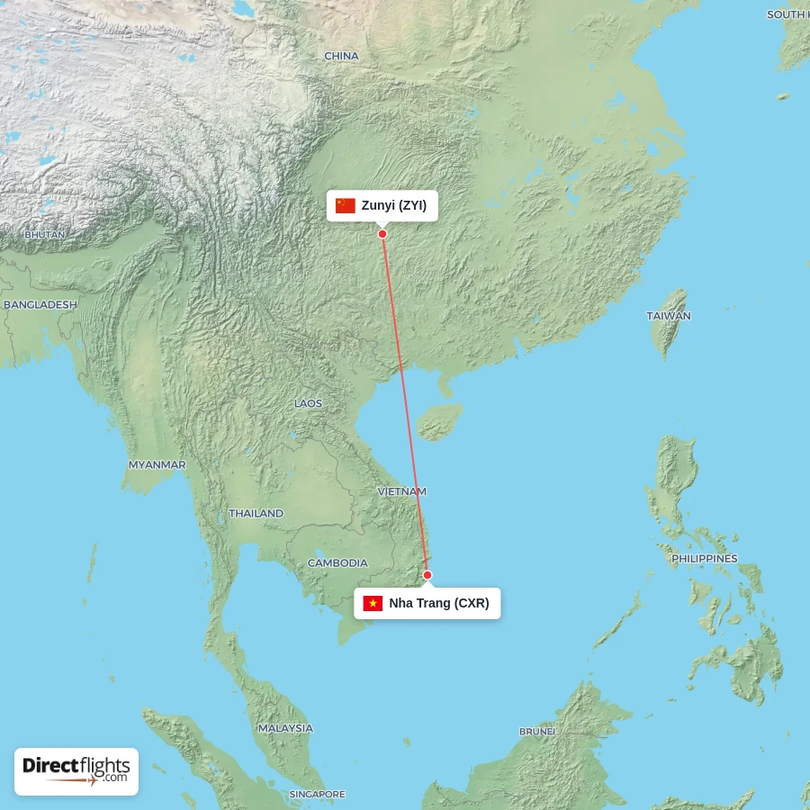 CXR - ZYI route map
