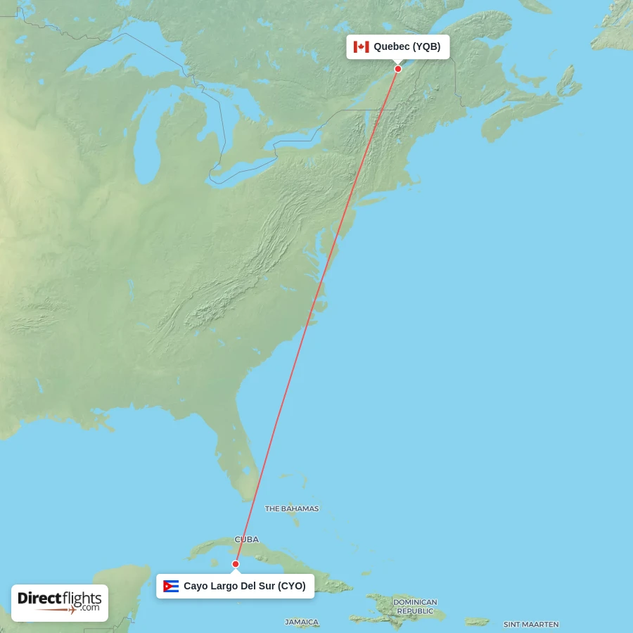 CYO - YQB route map