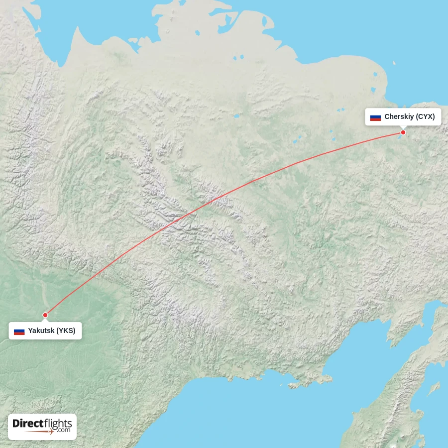 CYX - YKS route map