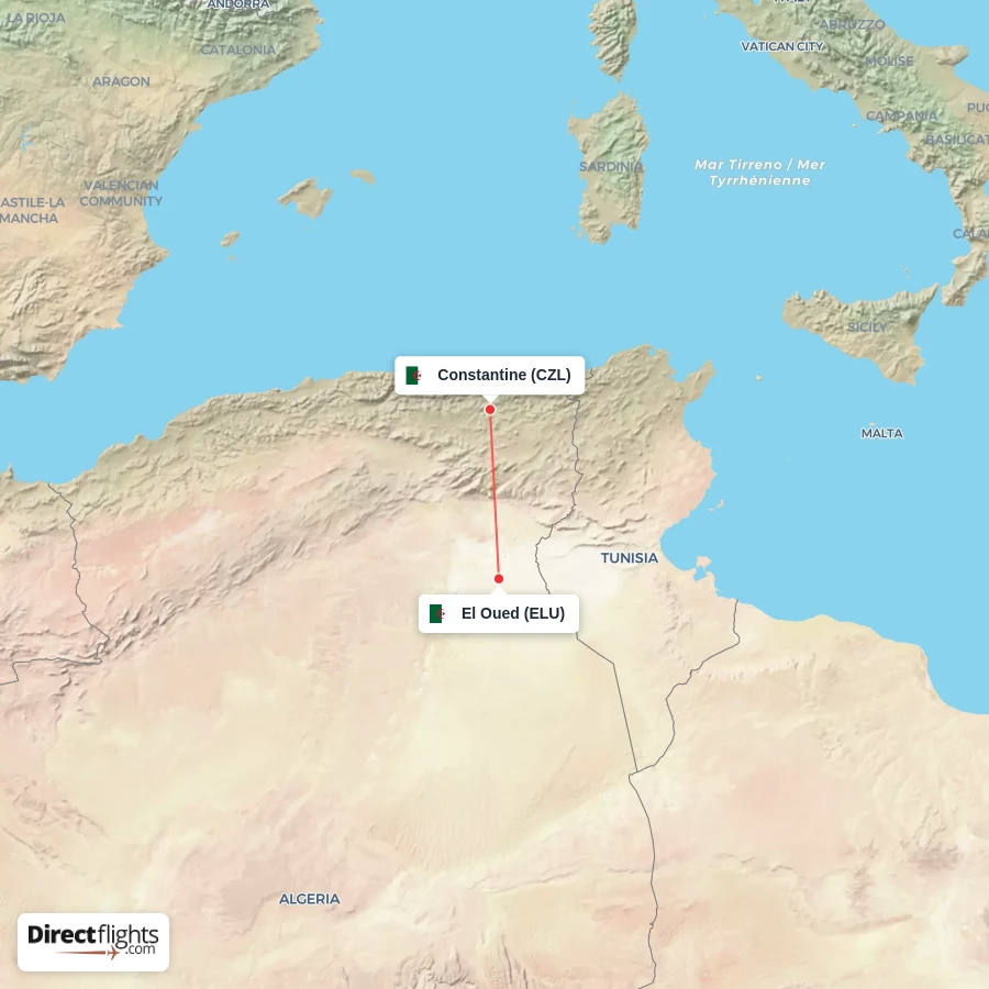 CZL - ELU route map