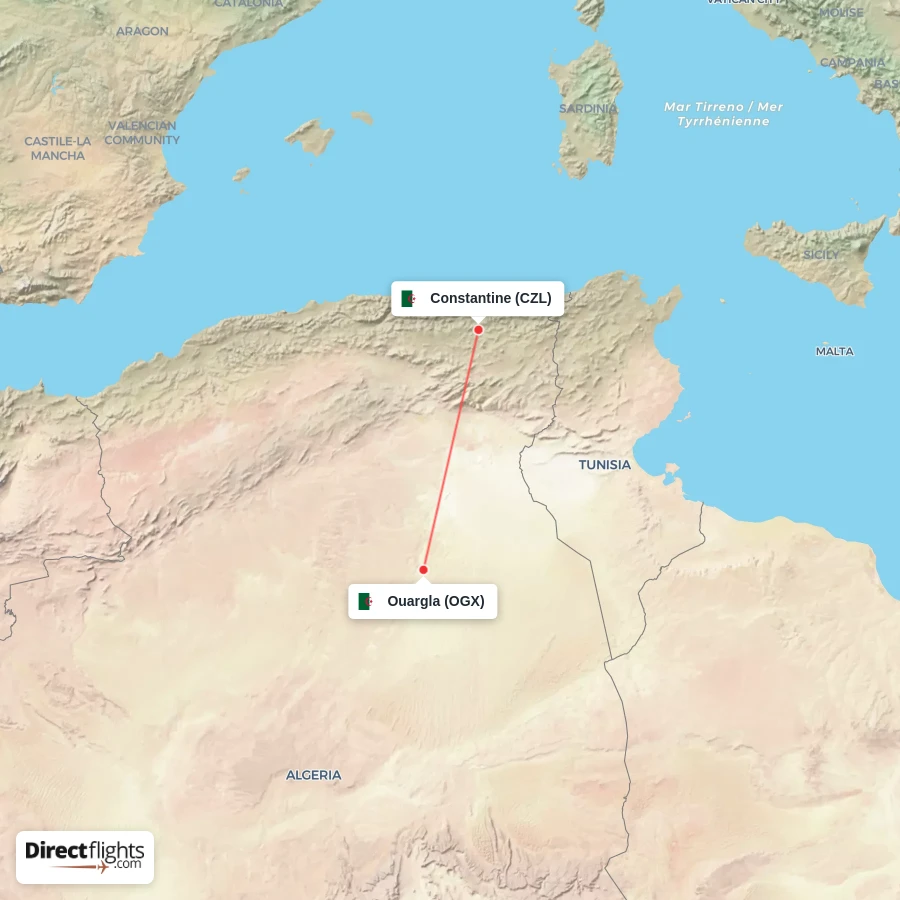 CZL - OGX route map