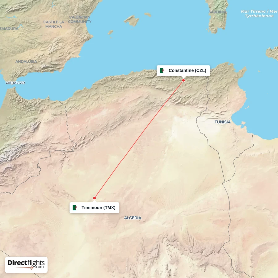 CZL - TMX route map