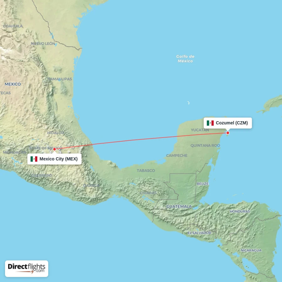 CZM - MEX route map