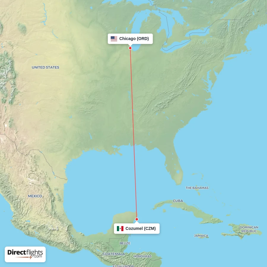CZM - ORD route map