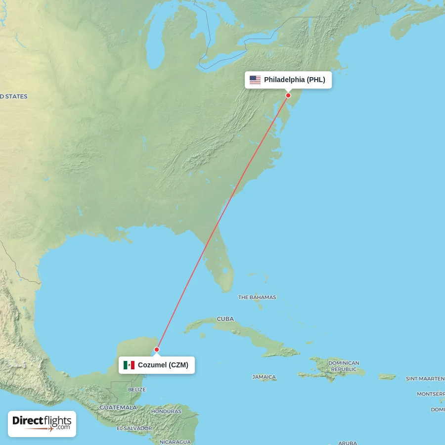 CZM - PHL route map