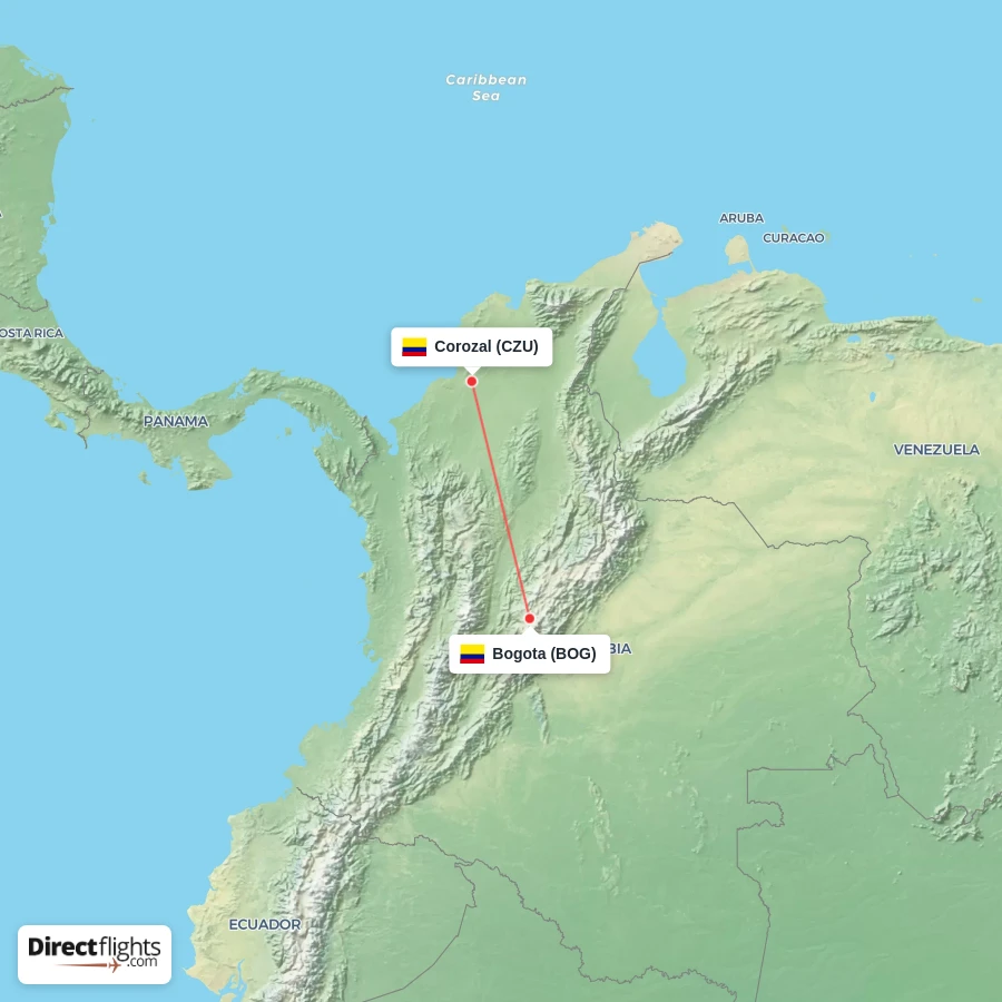 CZU - BOG route map