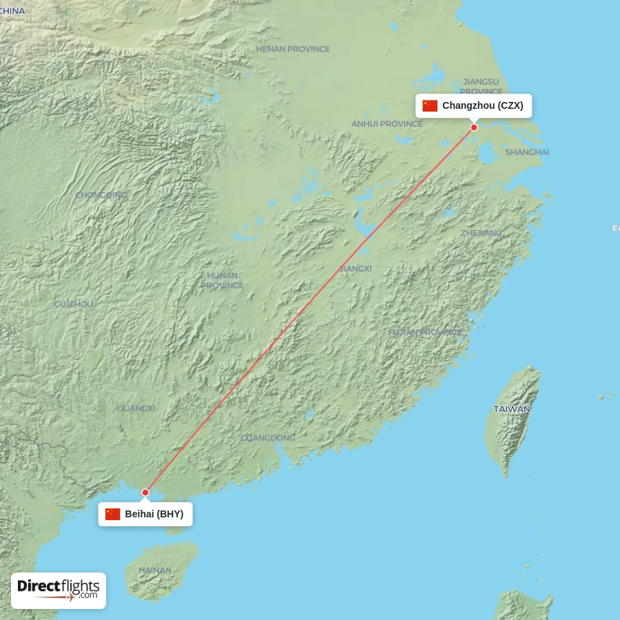 CZX - BHY route map