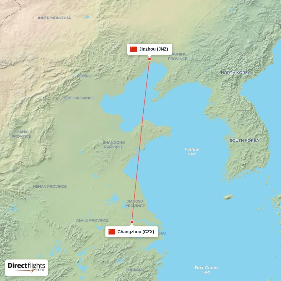 CZX - JNZ route map