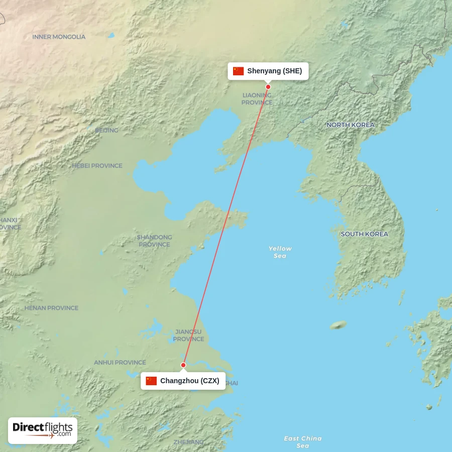 CZX - SHE route map