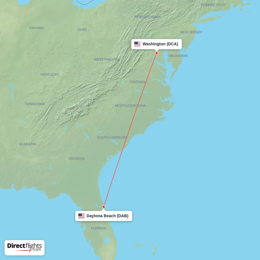 DAB - DCA route map