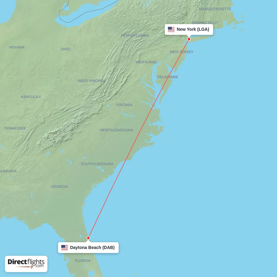 DAB - LGA route map