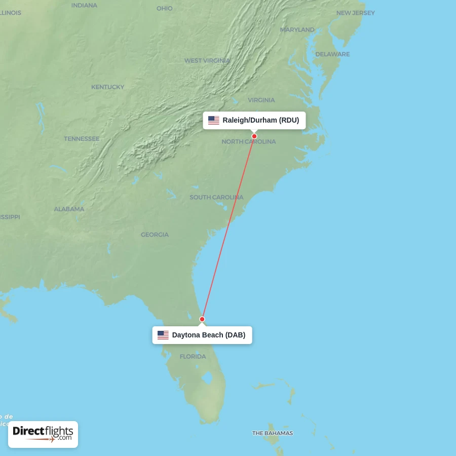 DAB - RDU route map