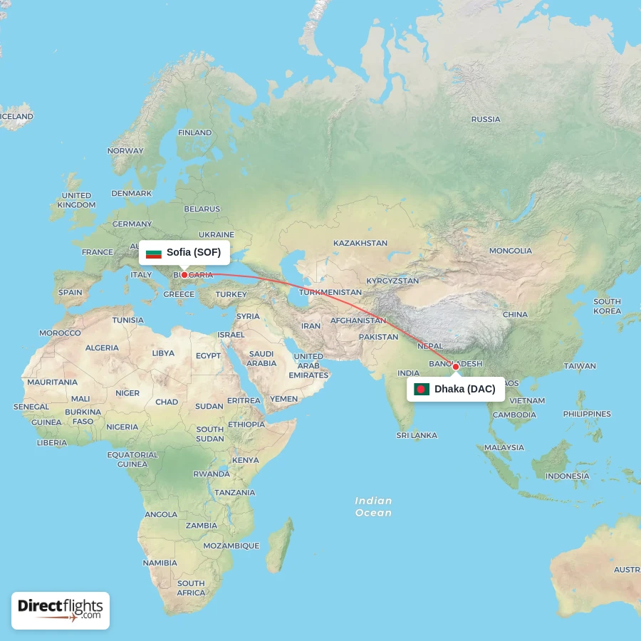 DAC - SOF route map