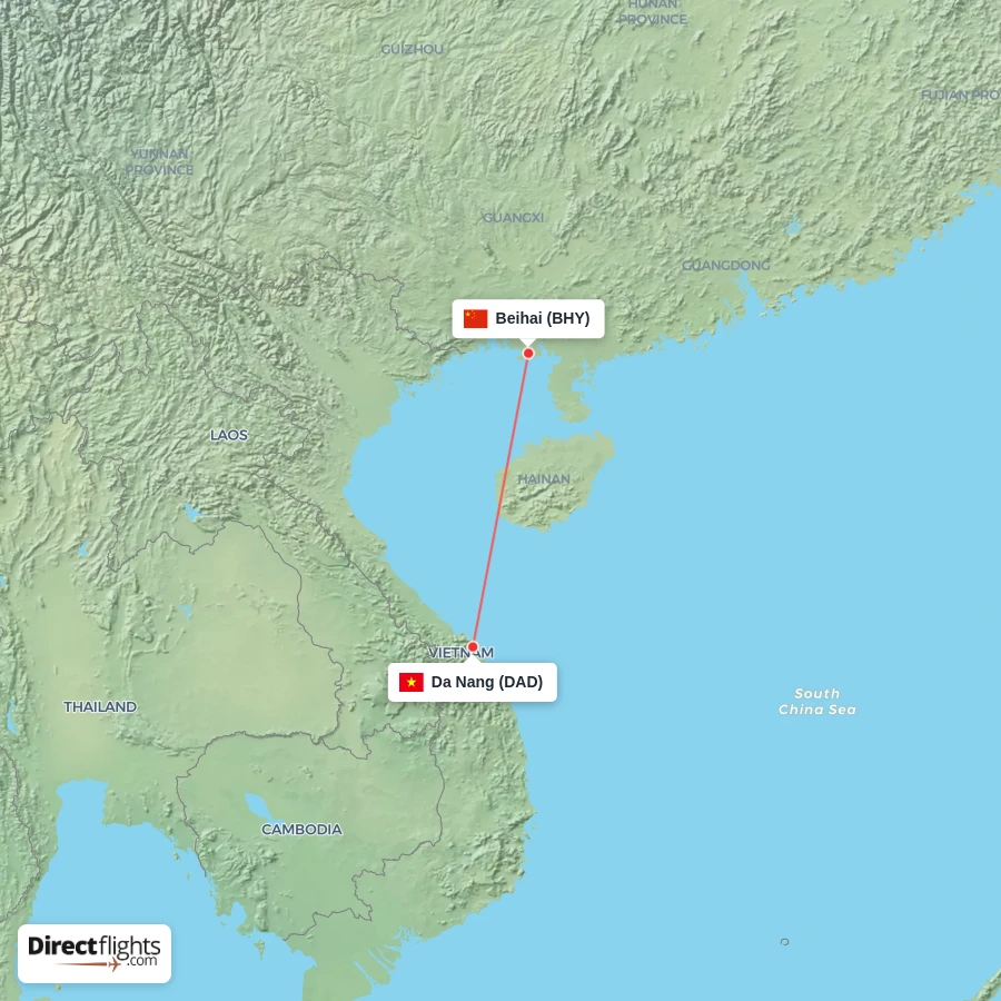 DAD - BHY route map
