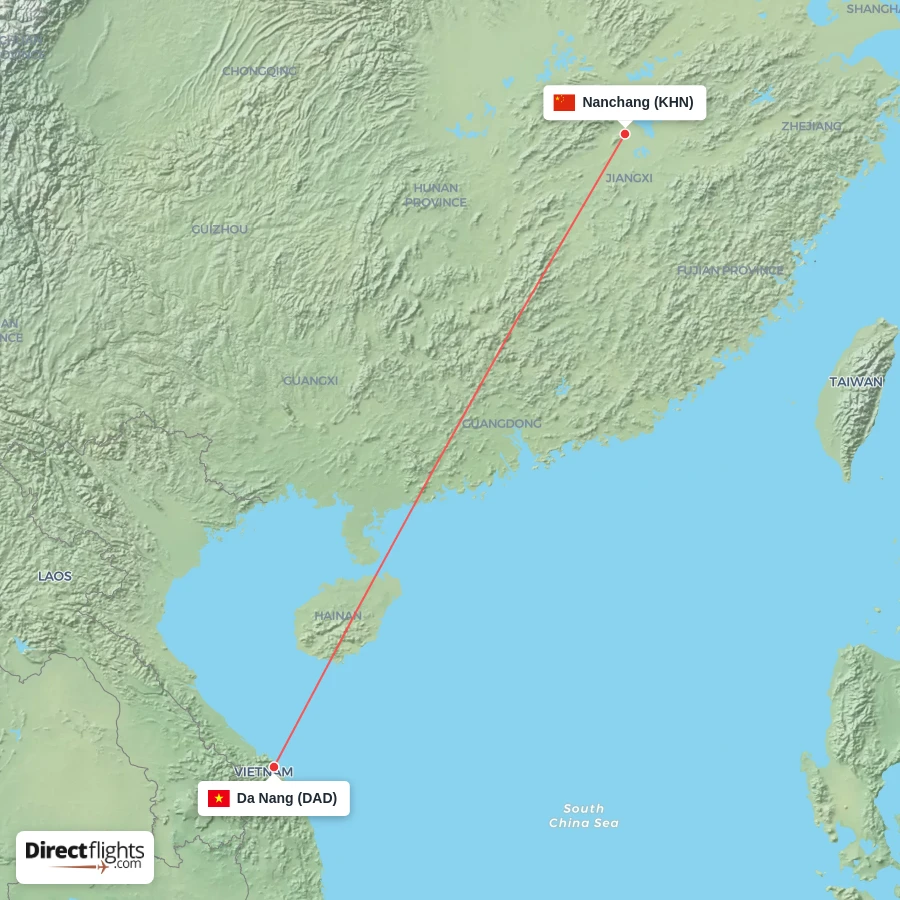 DAD - KHN route map