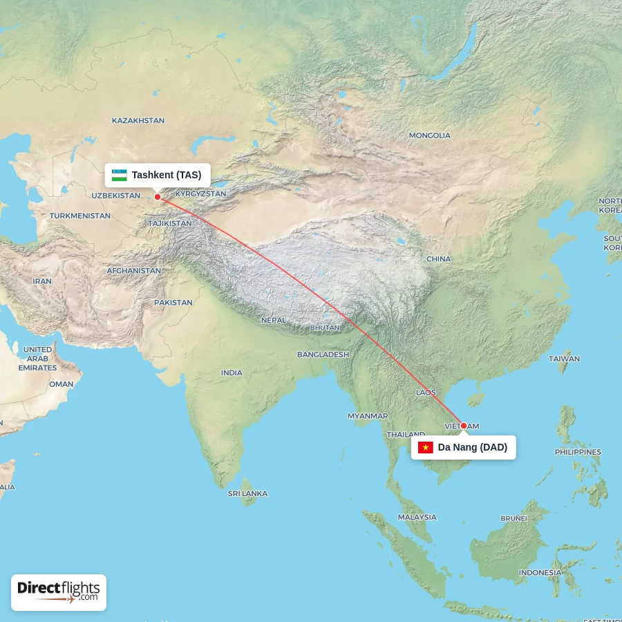 DAD - TAS route map