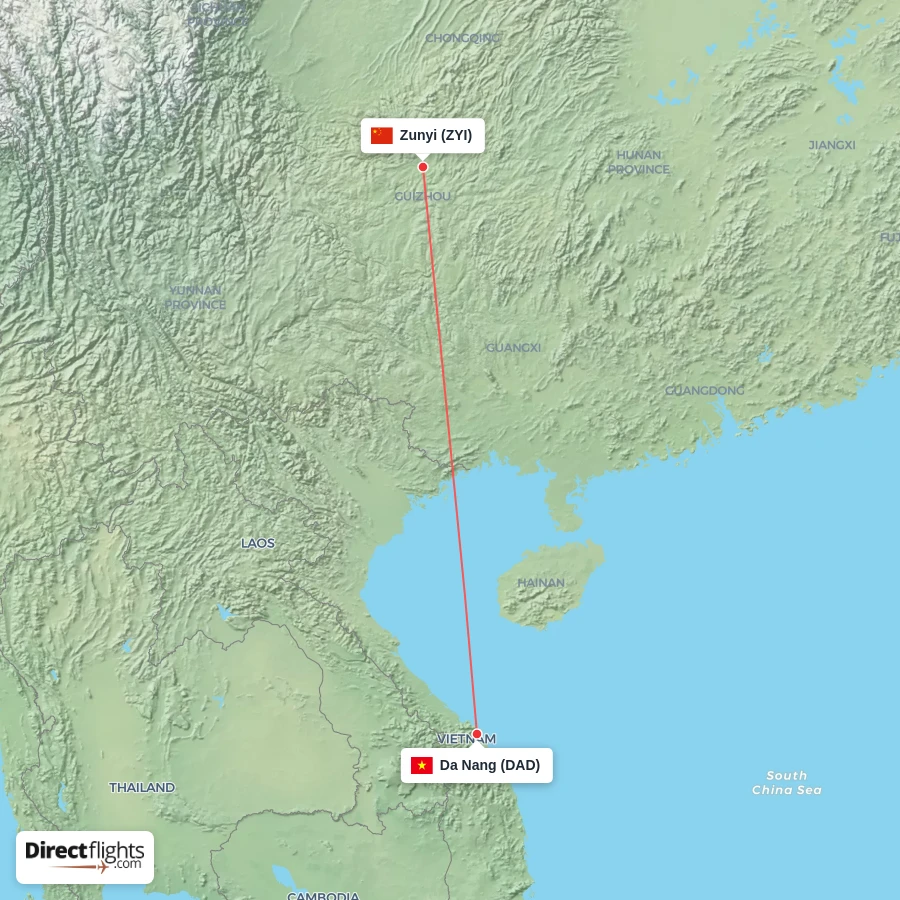 DAD - ZYI route map