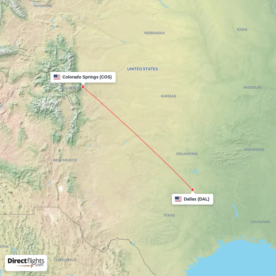 DAL - COS route map