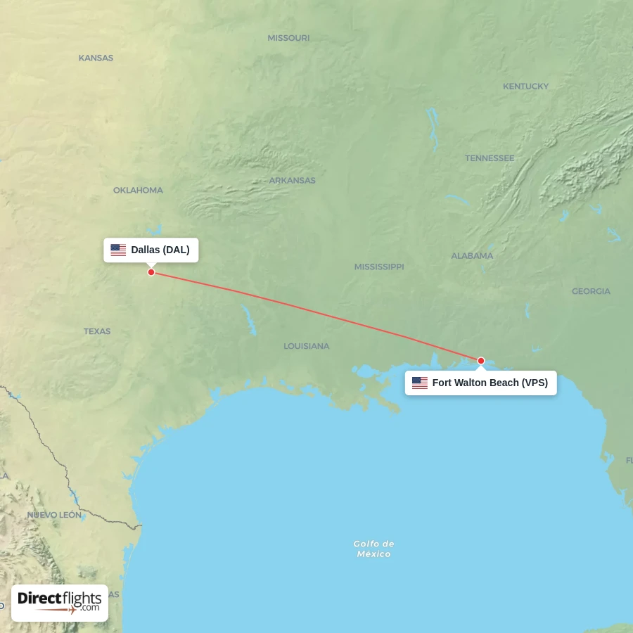 DAL - VPS route map