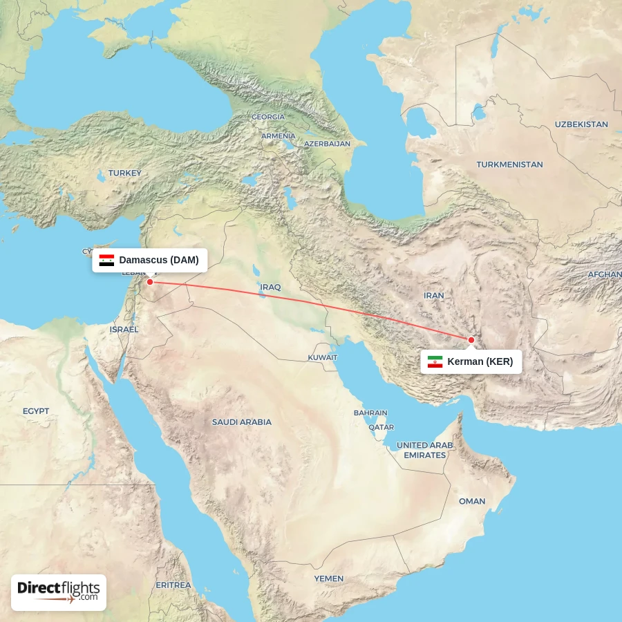 DAM - KER route map