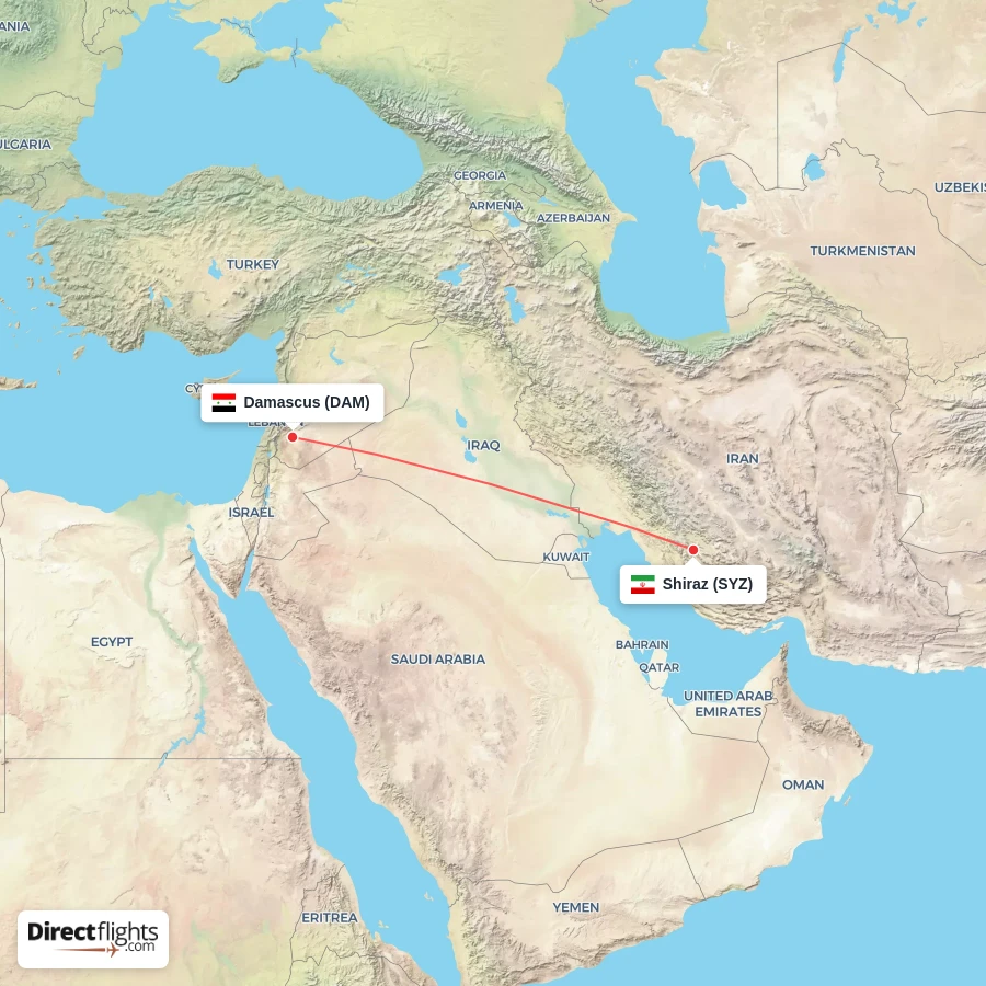 DAM - SYZ route map