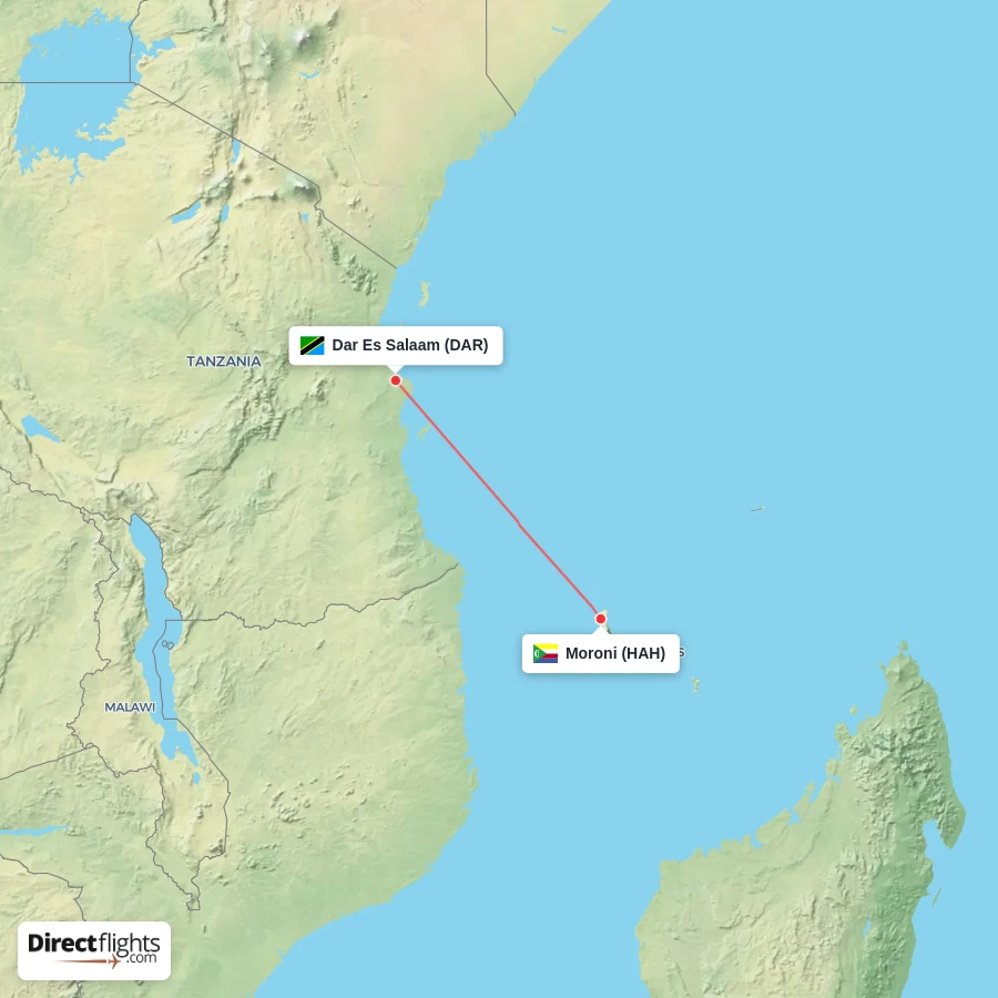 DAR - HAH route map