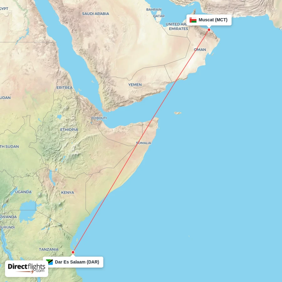DAR - MCT route map