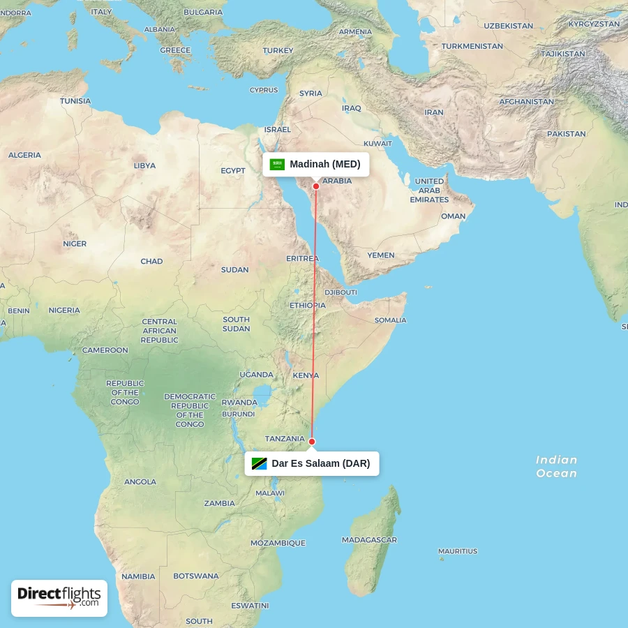 DAR - MED route map