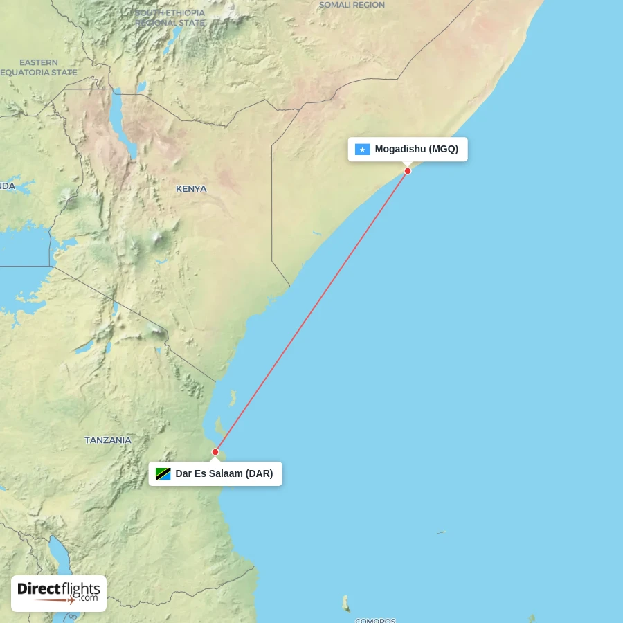 DAR - MGQ route map