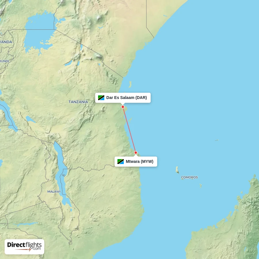 DAR - MYW route map