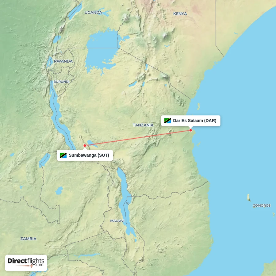 DAR - SUT route map
