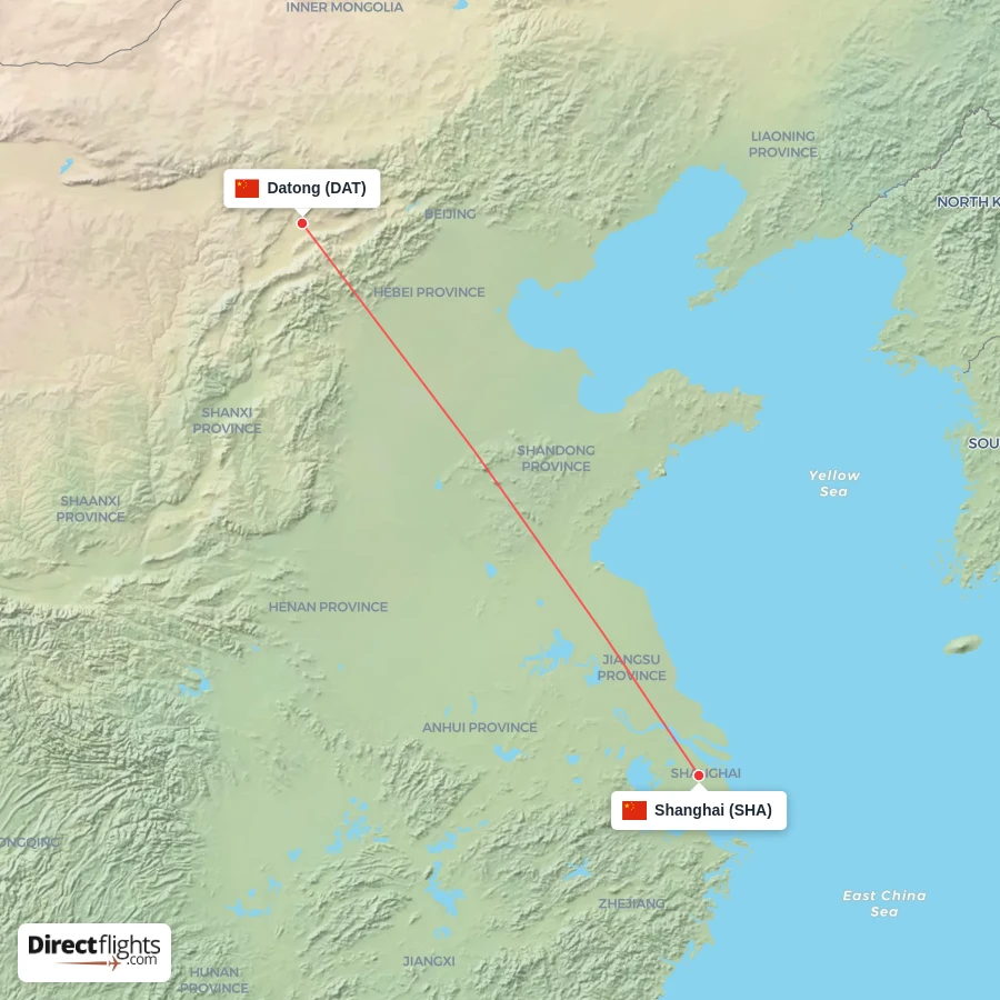 DAT - SHA route map