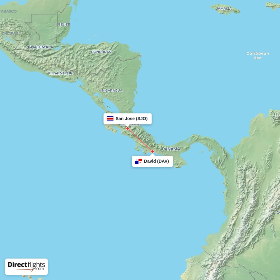 DAV - SJO route map