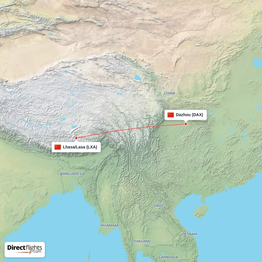 DAX - LXA route map