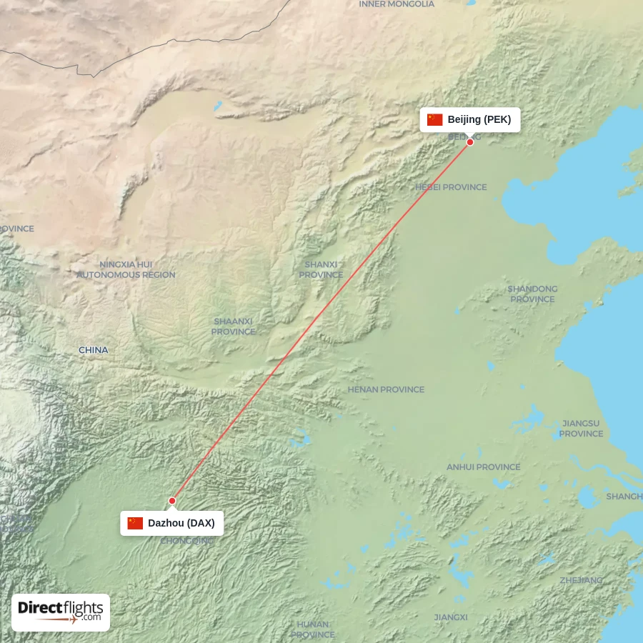 DAX - PEK route map