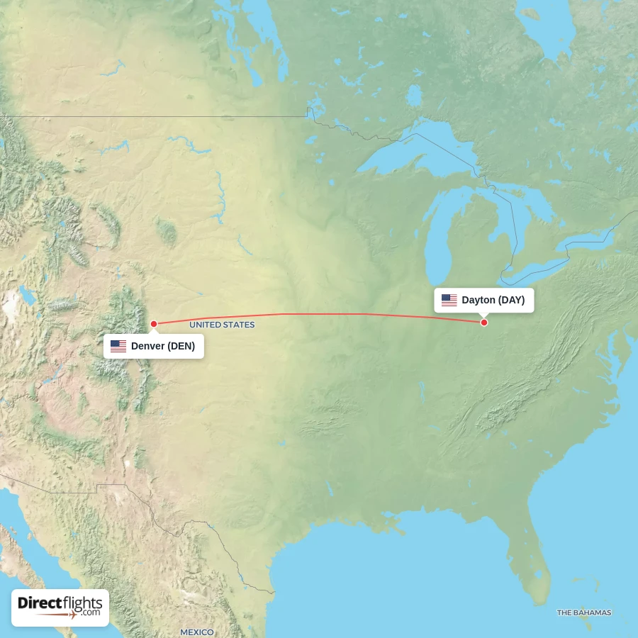 DAY - DEN route map