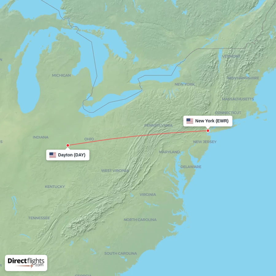 DAY - EWR route map