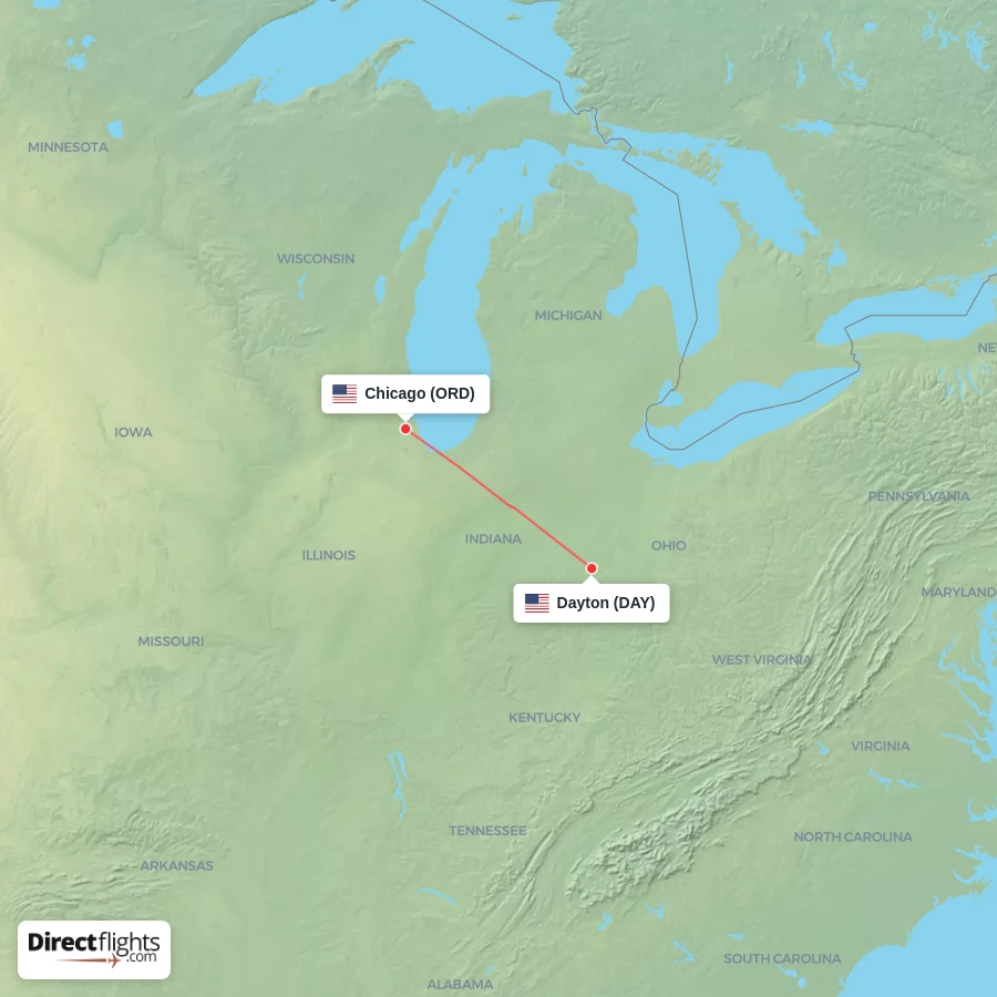 DAY - ORD route map