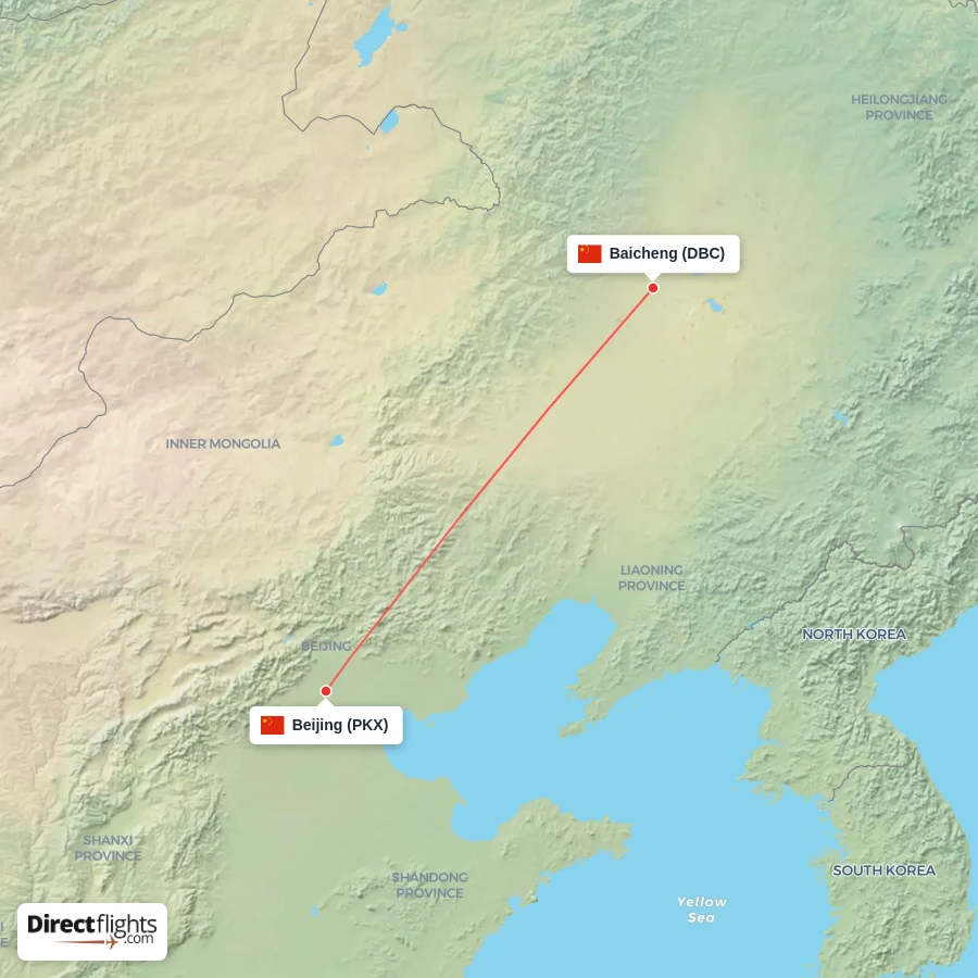 DBC - PKX route map