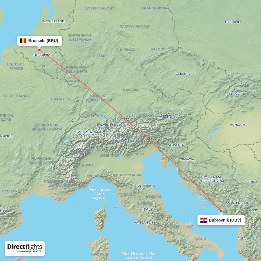 DBV - BRU route map