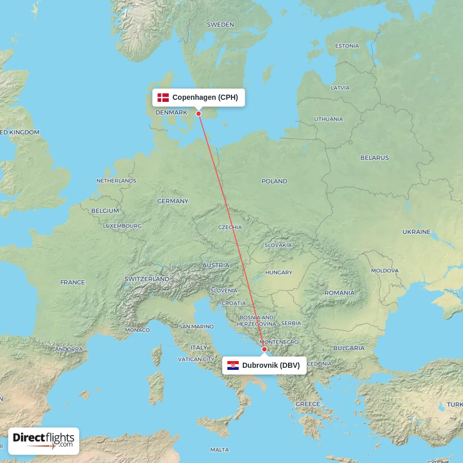 DBV - CPH route map
