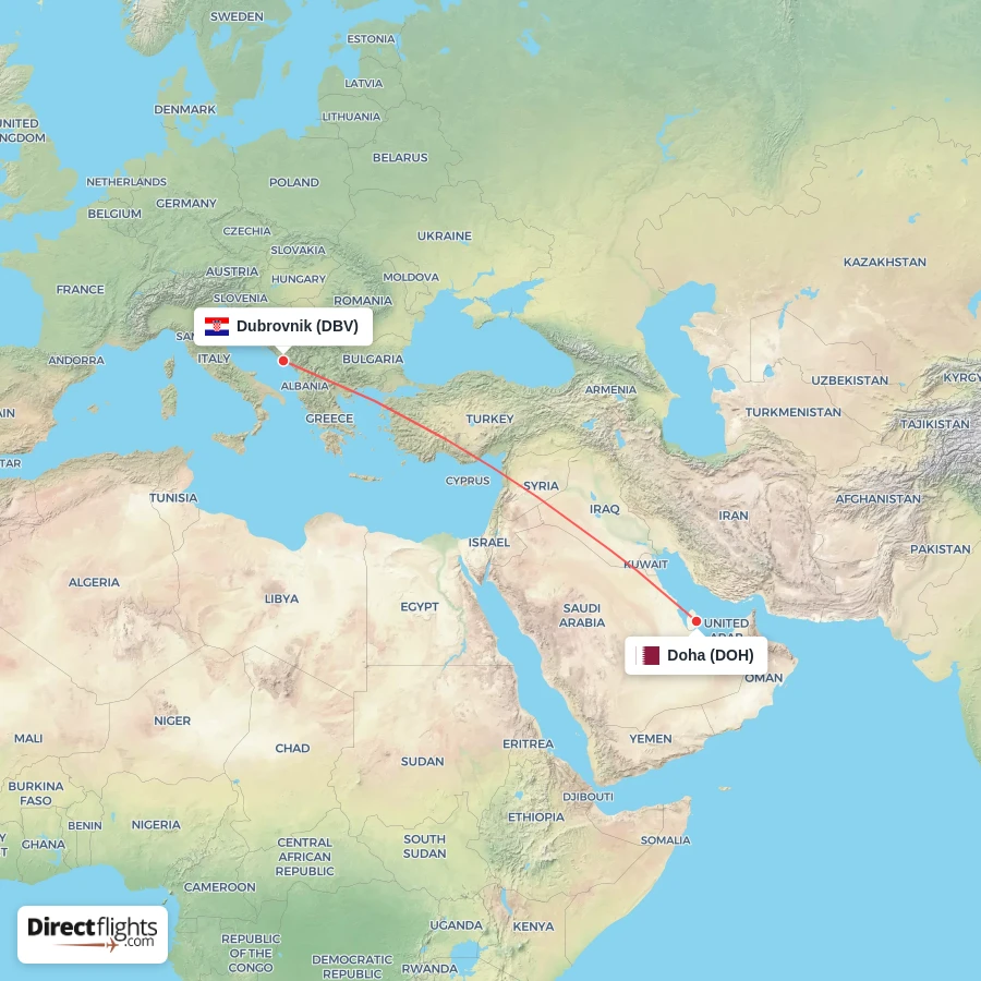 DBV - DOH route map